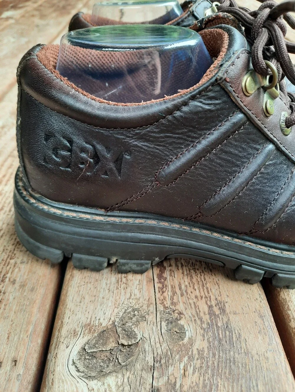 Vintage 90s/Y2K GBX Cruiser Brown Leather Steel Toe Lace-up Lug Oxford Size 10